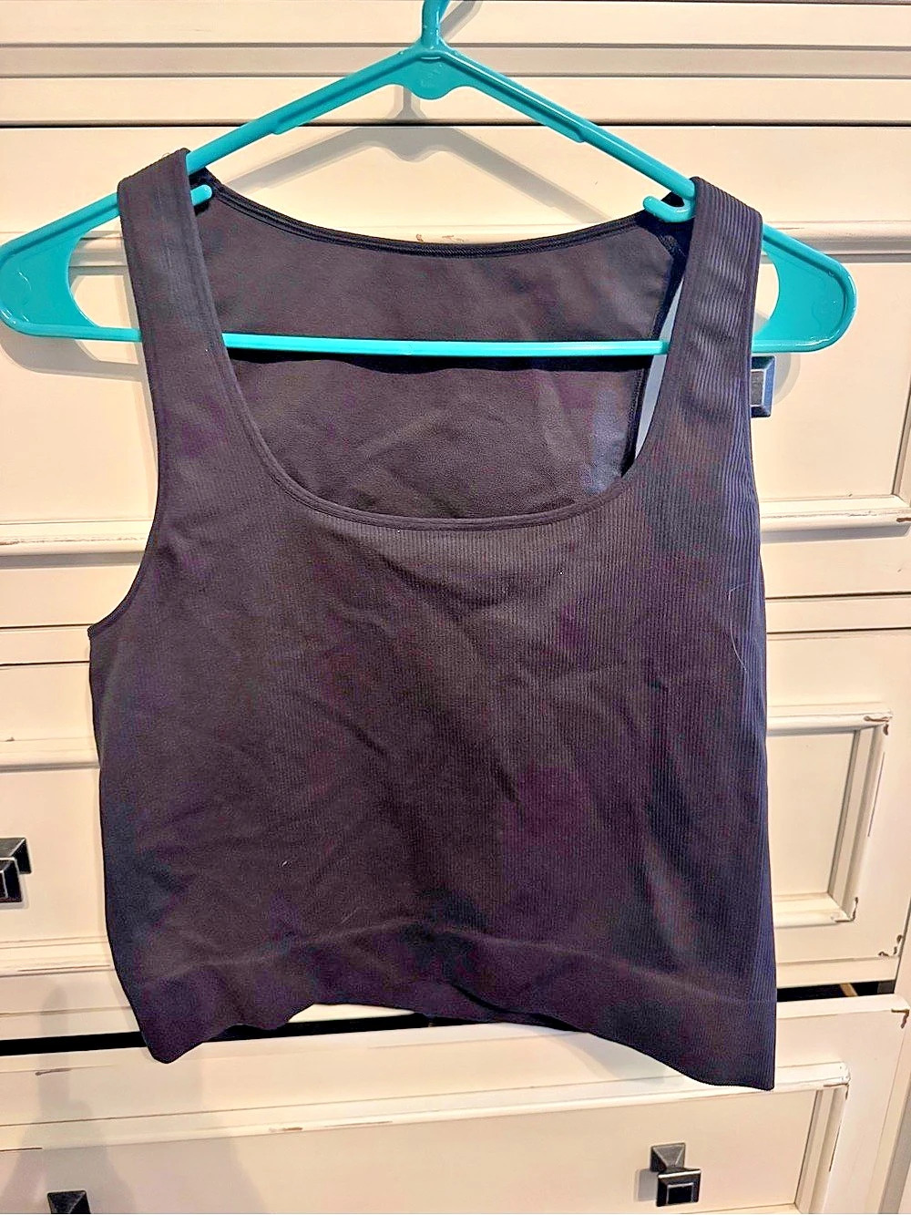 DSG Momentum Seamless Ribbed Crop Tank Black